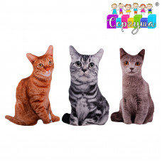 Котик принт 50см. мягкая игрушка, микс