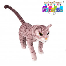 CATL35-3 Котик стоящий коричневый 35см. мягкая игрушка
